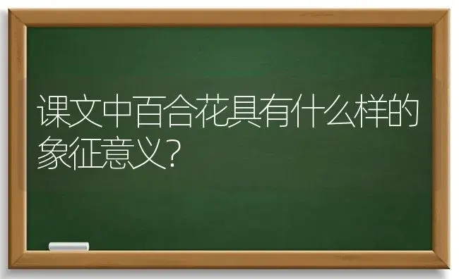 课文中百合花具有什么样的象征意义？ | 绿植常识