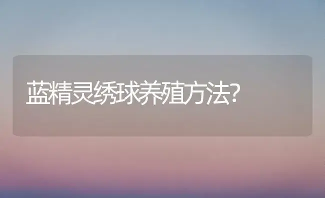 蓝精灵绣球养殖方法？ | 绿植常识