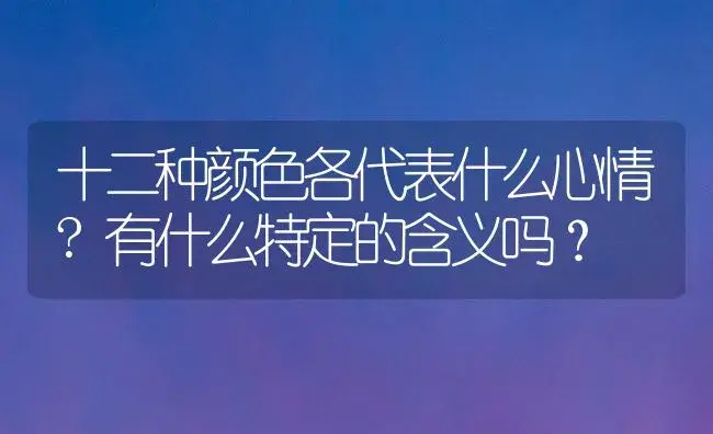 十二种颜色各代表什么心情?有什么特定的含义吗？ | 绿植常识