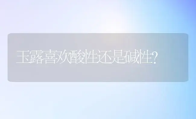 玉露喜欢酸性还是碱性？ | 多肉养殖