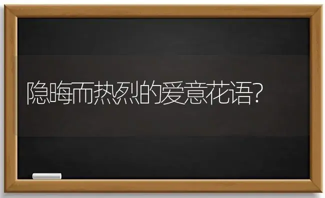 隐晦而热烈的爱意花语？ | 绿植常识