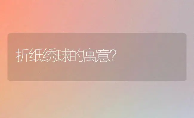 折纸绣球的寓意？ | 绿植常识