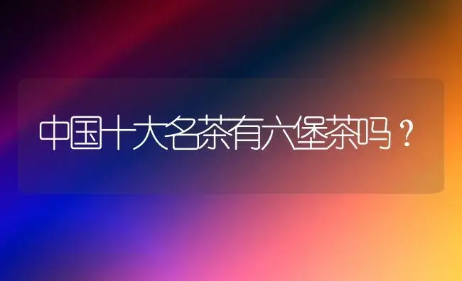 中国十大名茶有六堡茶吗？ | 多肉养殖