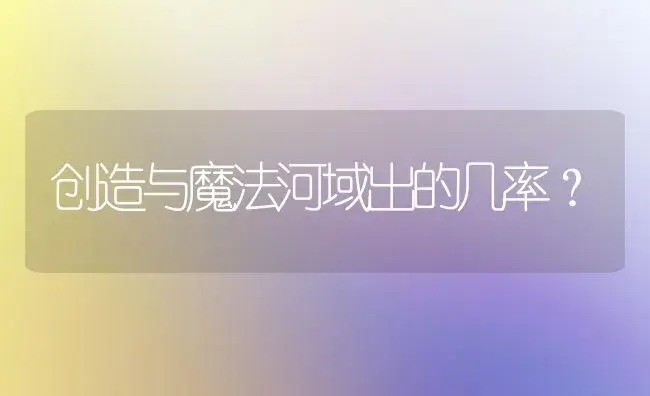 创造与魔法河域出的几率？ | 多肉养殖