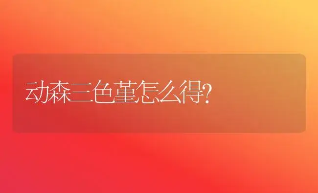 动森三色堇怎么得？ | 绿植常识