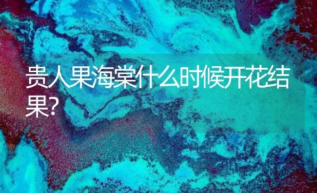 贵人果海棠什么时候开花结果？ | 绿植常识