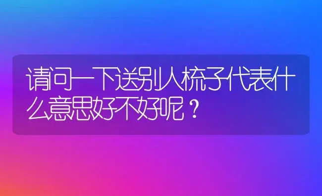 请问一下送别人梳子代表什么意思好不好呢？ | 绿植常识