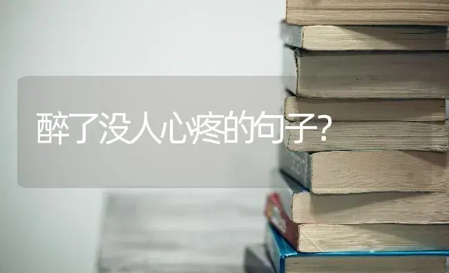 醉了没人心疼的句子？ | 绿植常识