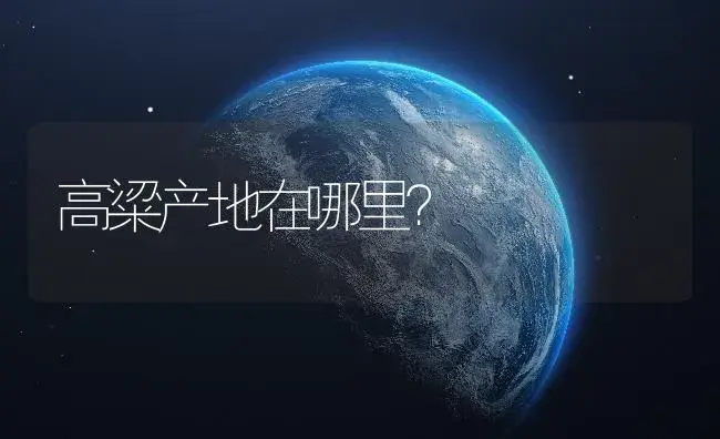 高粱产地在哪里？ | 农作物种植