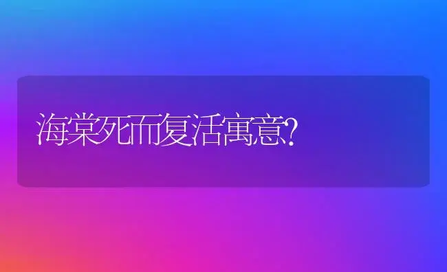 海棠死而复活寓意？ | 绿植常识