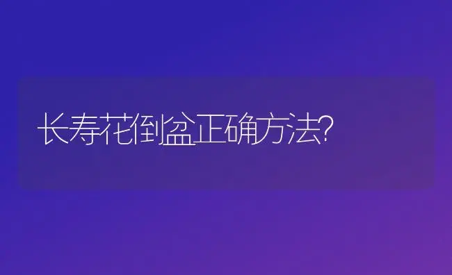 长寿花倒盆正确方法？ | 多肉养殖