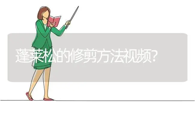 蓬莱松的修剪方法视频？ | 绿植常识