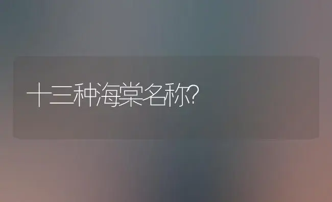 十三种海棠名称？ | 绿植常识