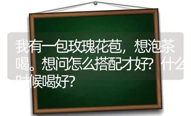 我有一包玫瑰花苞，想泡茶喝。想问怎么搭配才好?什么时候喝好？ | 绿植常识