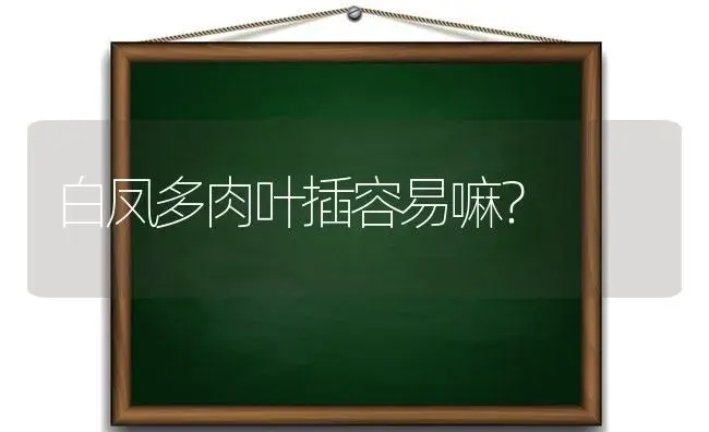 白凤多肉叶插容易嘛？ | 多肉养殖