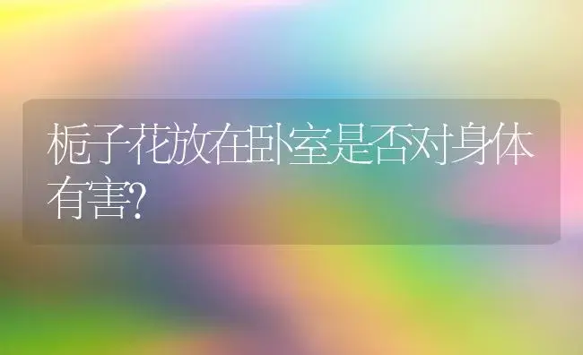 栀子花放在卧室是否对身体有害？ | 绿植常识