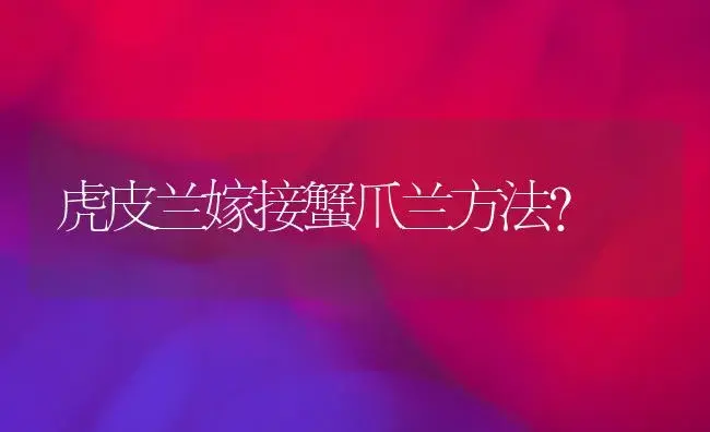 虎皮兰嫁接蟹爪兰方法？ | 多肉养殖