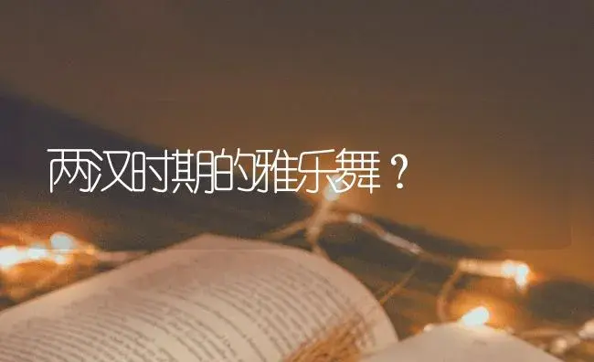 两汉时期的雅乐舞？ | 多肉养殖