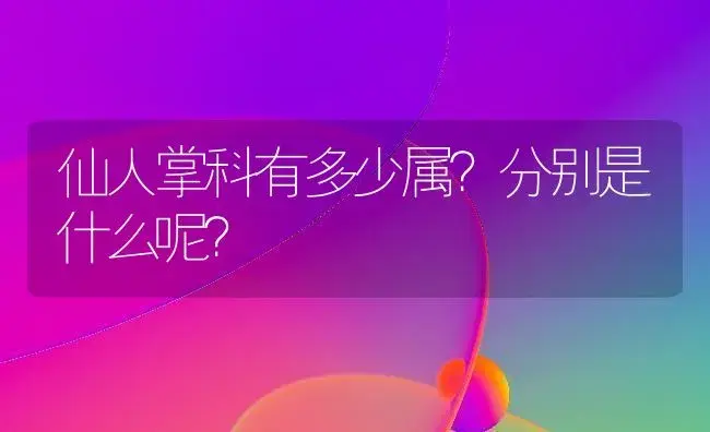 仙人掌科有多少属？分别是什么呢？ | 多肉养殖