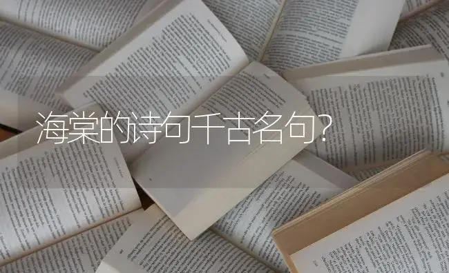 海棠的诗句千古名句？ | 绿植常识