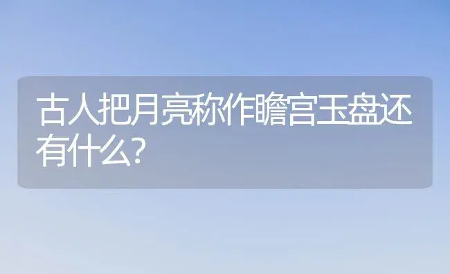 古人把月亮称作瞻宫玉盘还有什么？ | 多肉养殖