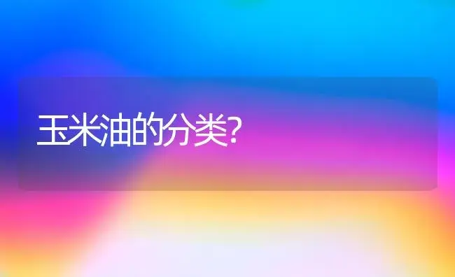 玉米油的分类？ | 多肉养殖