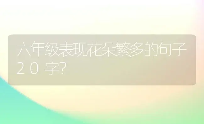 六年级表现花朵繁多的句子20字？ | 绿植常识