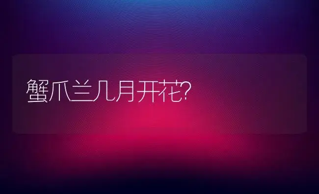 蟹爪兰几月开花？ | 多肉养殖