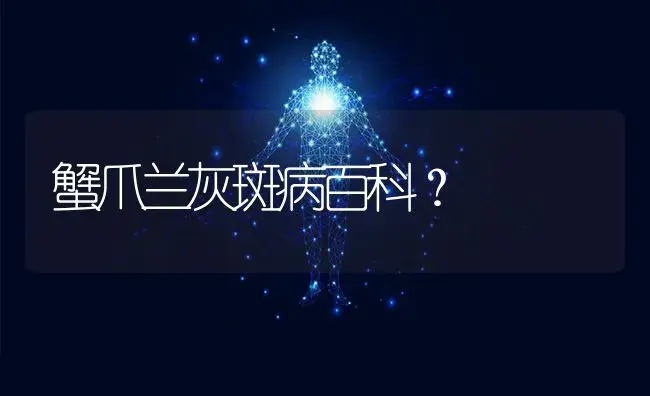 蟹爪兰灰斑病百科？ | 多肉养殖