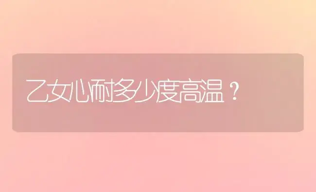 乙女心耐多少度高温？ | 多肉养殖