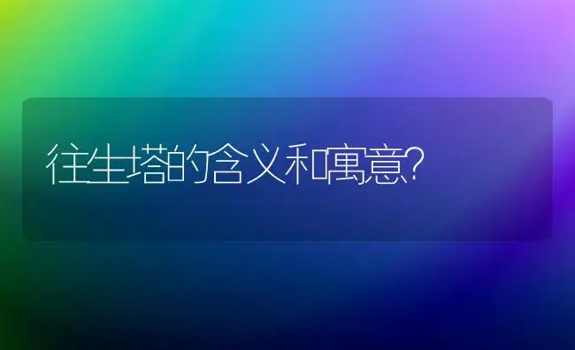 往生塔的含义和寓意？ | 多肉养殖