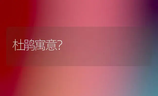 杜鹃寓意？ | 绿植常识