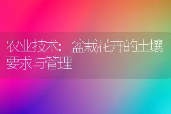 农业技术:盆栽花卉的土壤要求与管理