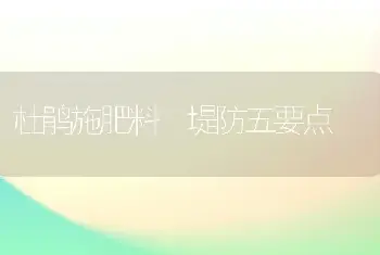 杜鹃施肥料 堤防五要点