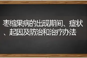 枣缩果病的出现期间、症状、起因及防治和治疗办法