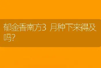 郁金香南方3月种下来得及吗？