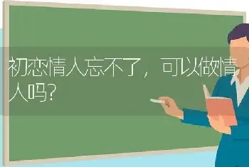 初恋情人忘不了，可以做情人吗？